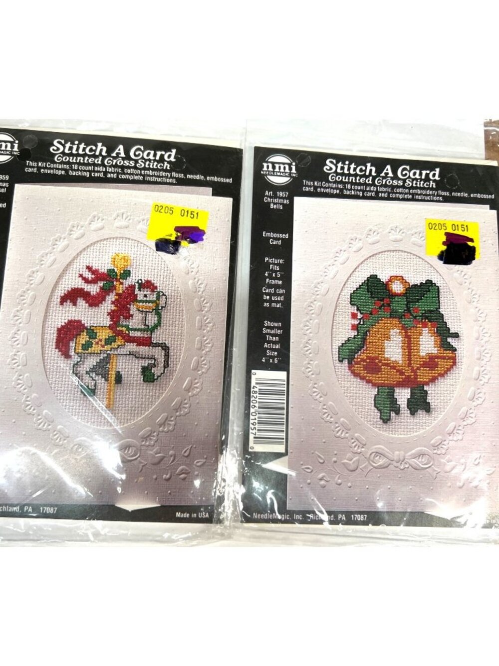 Stitch A Card Counted Cross Stitch Kits Christmas Carousel & Christmas Bells The